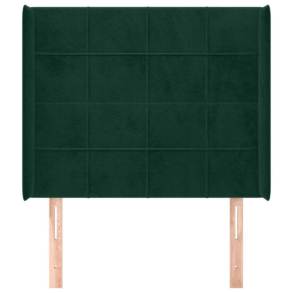 Kopfteil mit Ohren Dunkelblau 93x16x78/88 cm Samt