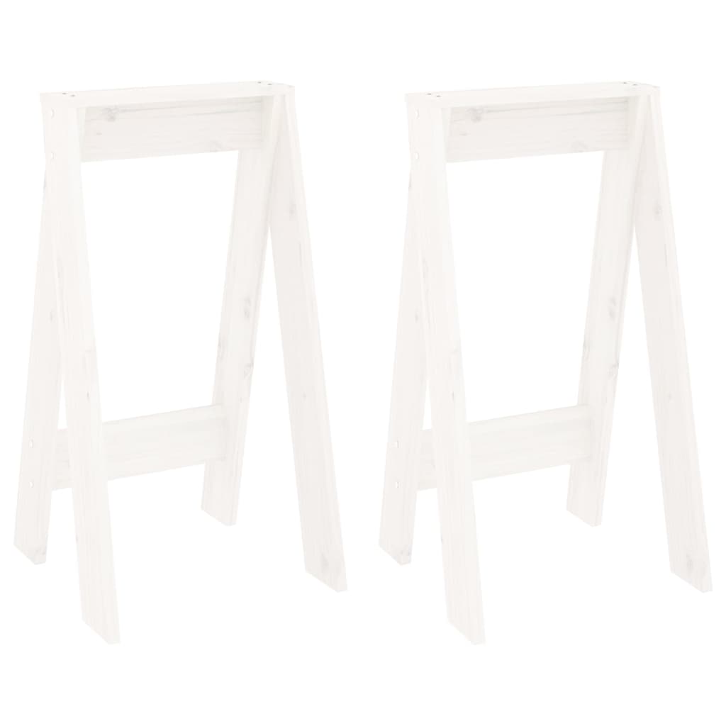 Hocker 2 Stk. 40x40x45 cm Massivholz Kiefer