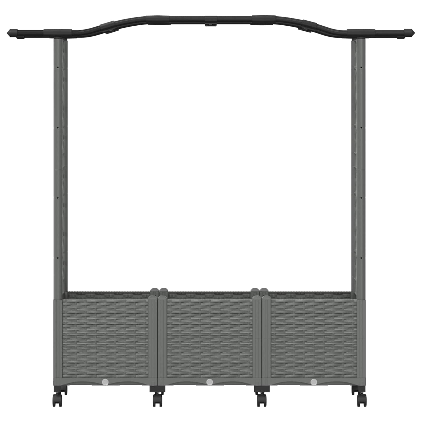 Hochbeet mit Rankgitter und Dach Braun 124 x 40 x 123 cm PP