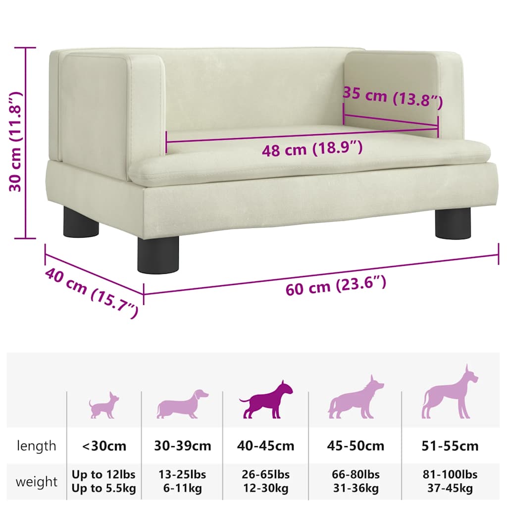Hundebett Blau 80x45x30 cm Samt