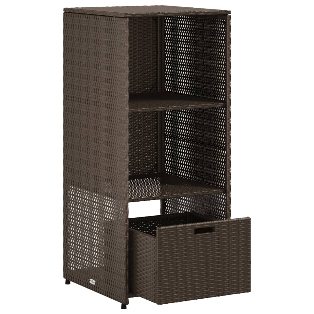 Gartenschrank Schwarz 50x55x115 cm Poly Rattan