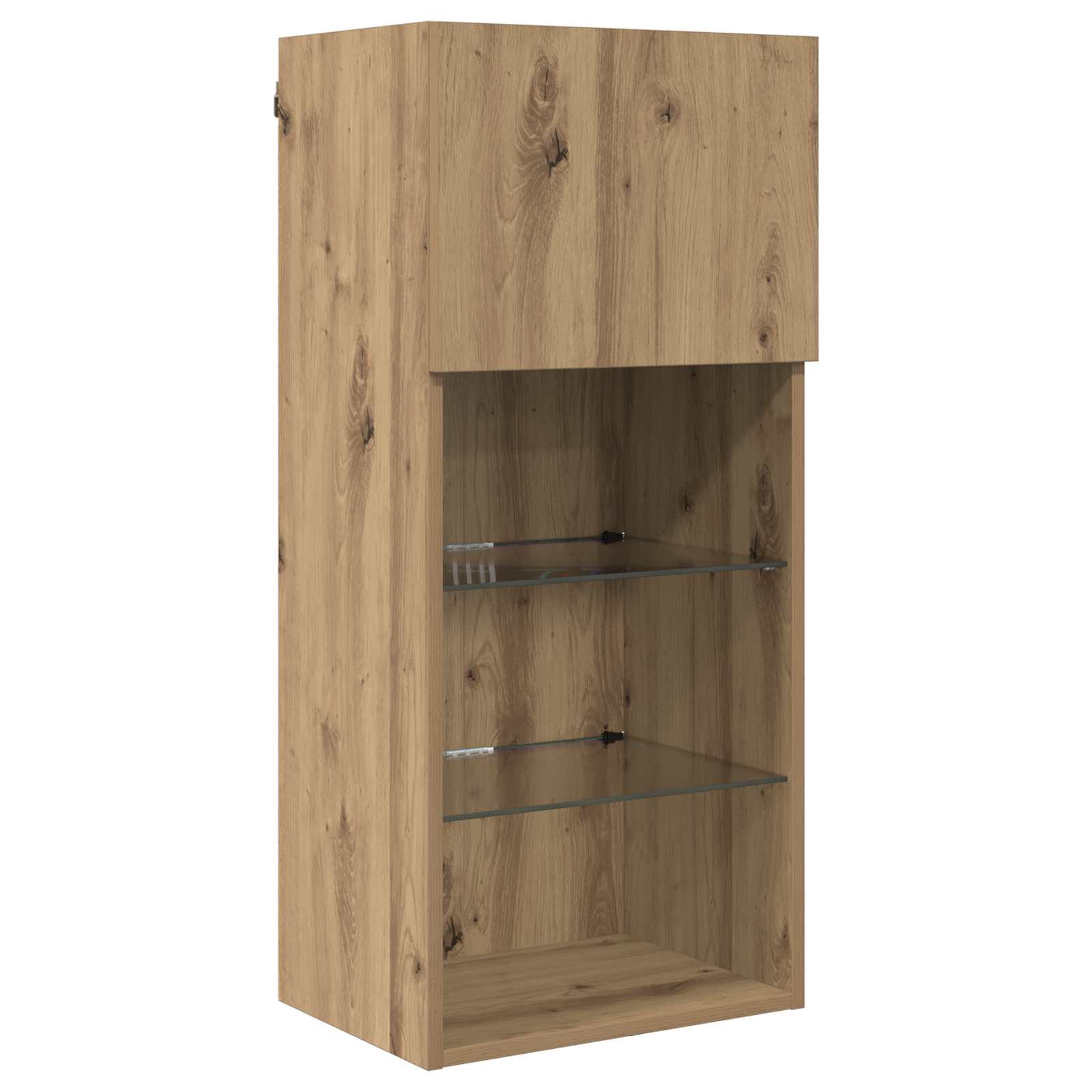 5-tlg. Wohnwand mit LED-Beleuchtung Weiß Holzwerkstoff