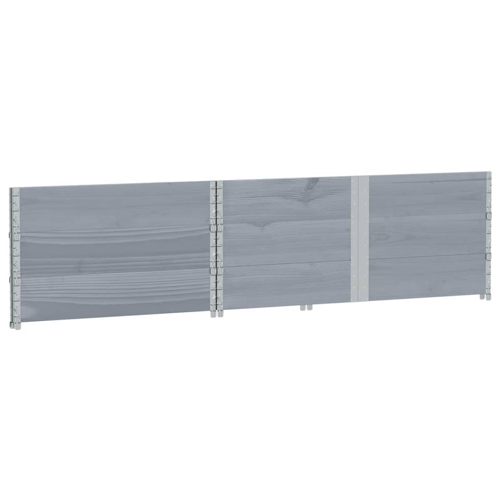 Paletten-Aufsatzrahmen Schwarz 80x60 cm Massivholz Kiefer