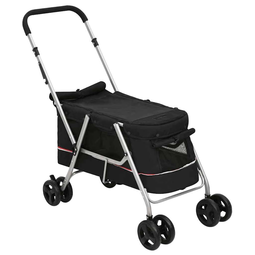 Hundewagen Faltbar Grau 100x49x96 cm Leinenstoff