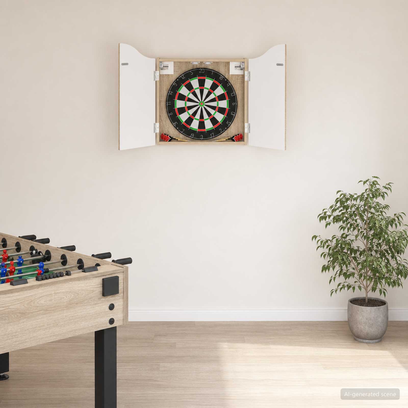 Dartboard Schrank Weiß 56 x 12 x 63 cm Holzwerkstoff