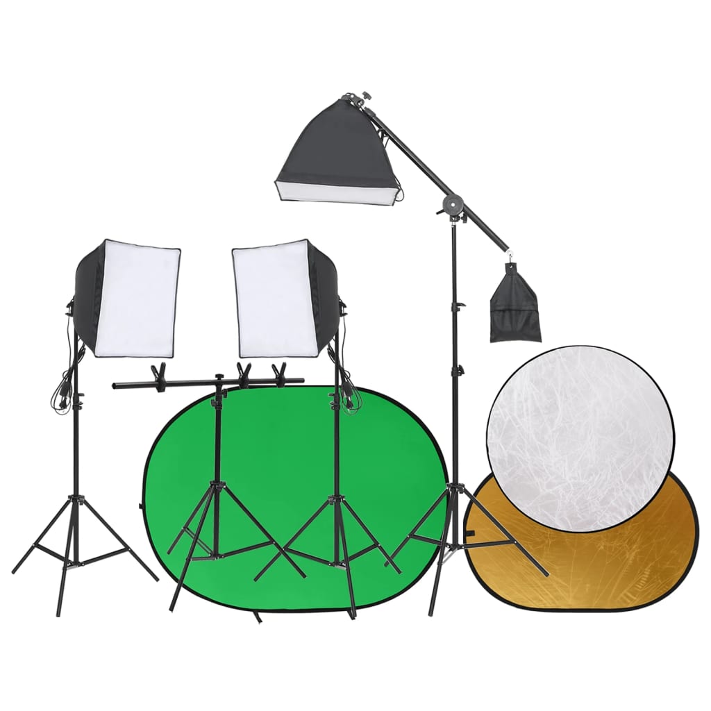 Fotostudio-Set mit Leuchten und Hintergrund