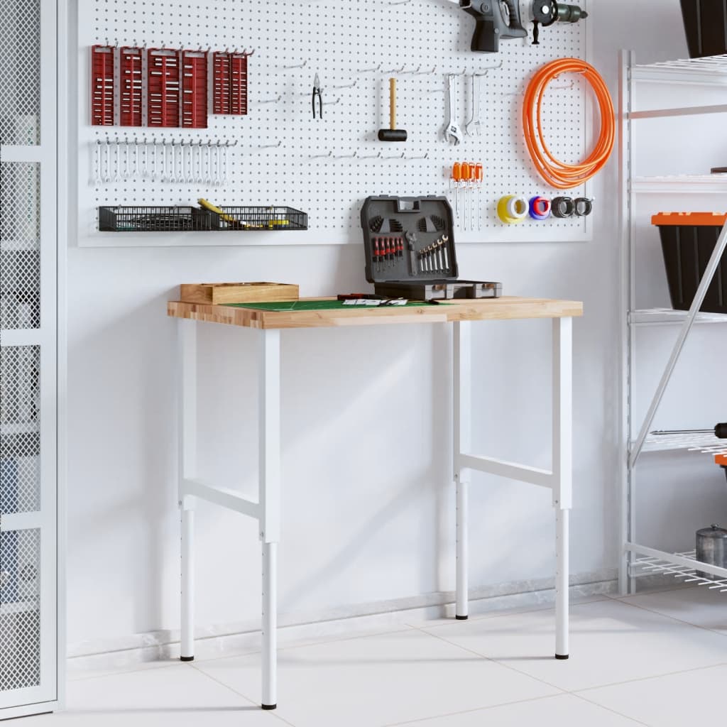 Werkbank 80x60x(73-99,5) cm Massivholz Akazie Rechteckig