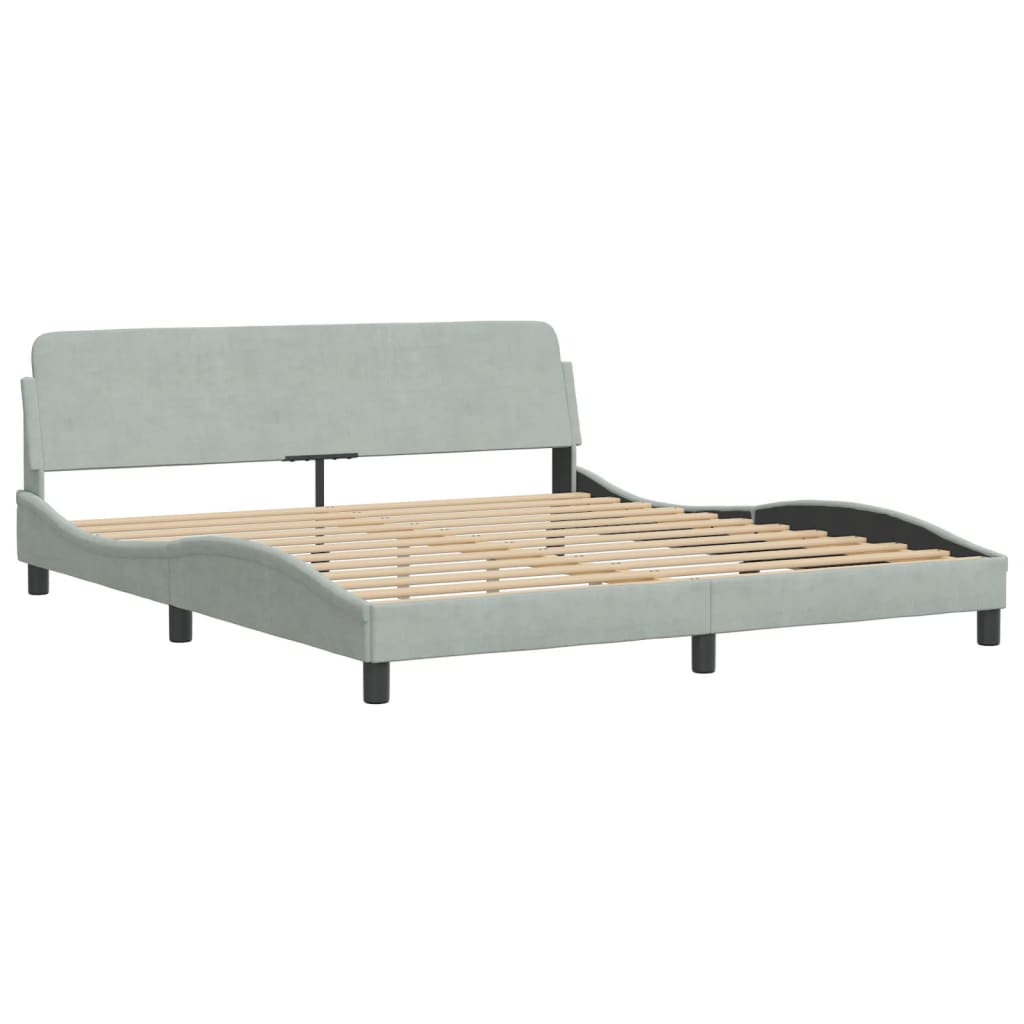 Bett mit Matratze Hellgrau 80x200 cm Samt