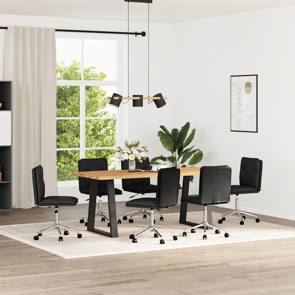 Esszimmerstühle 2 Stk. Schwarz Kunstleder