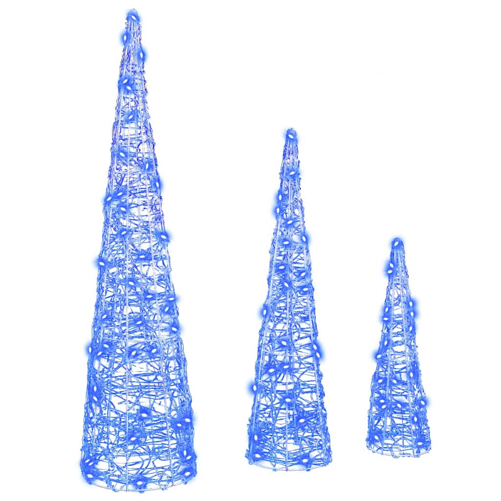 Weihnachtsbaum mit 90 LEDs 3 pcs Warmweiß 20 x 20 x 80 cm Acryl