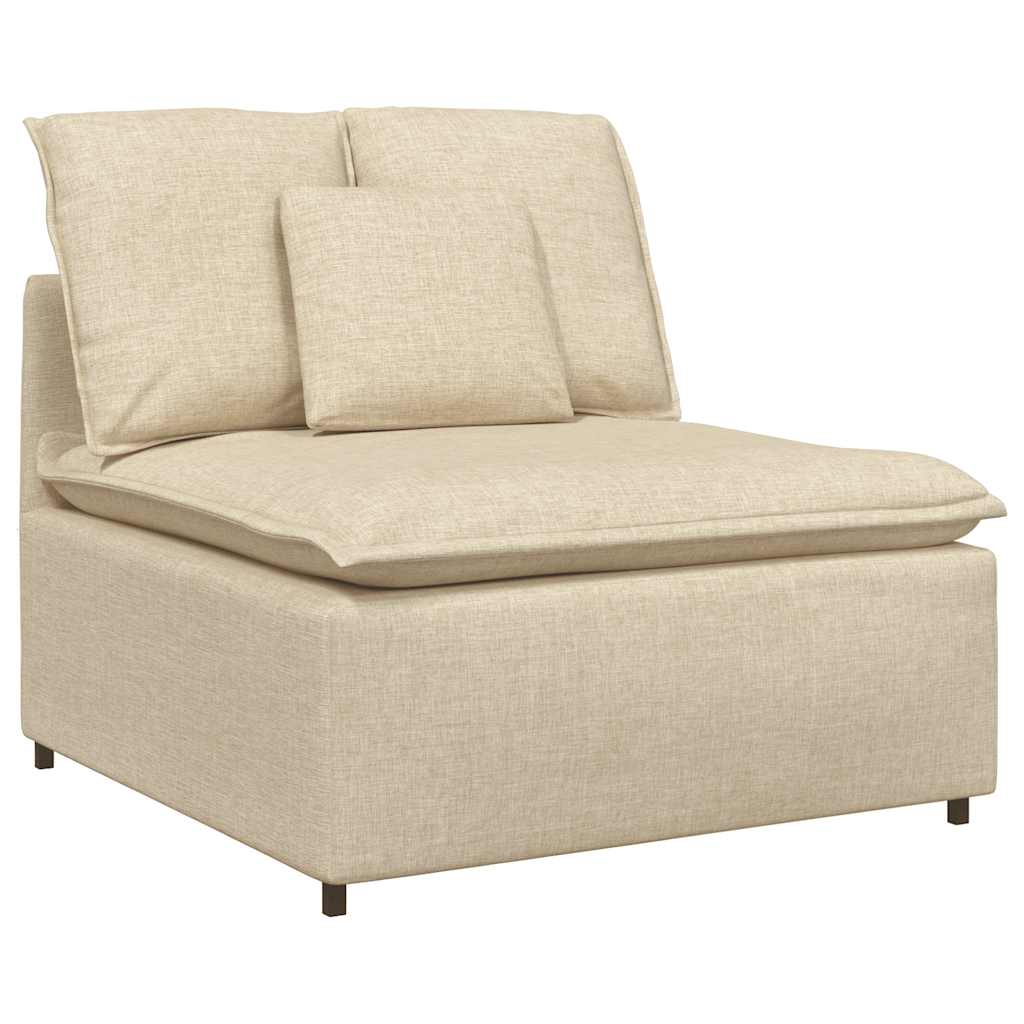 Modulares Sofa Endmodul mit Armlehne Kissen Hellgrau 100 cm