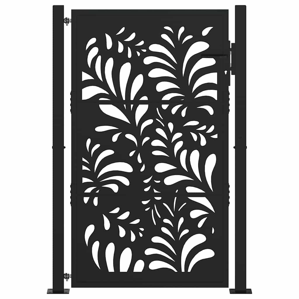 Gartentor Schwarz 100x100 cm Stahl Lichtdesign