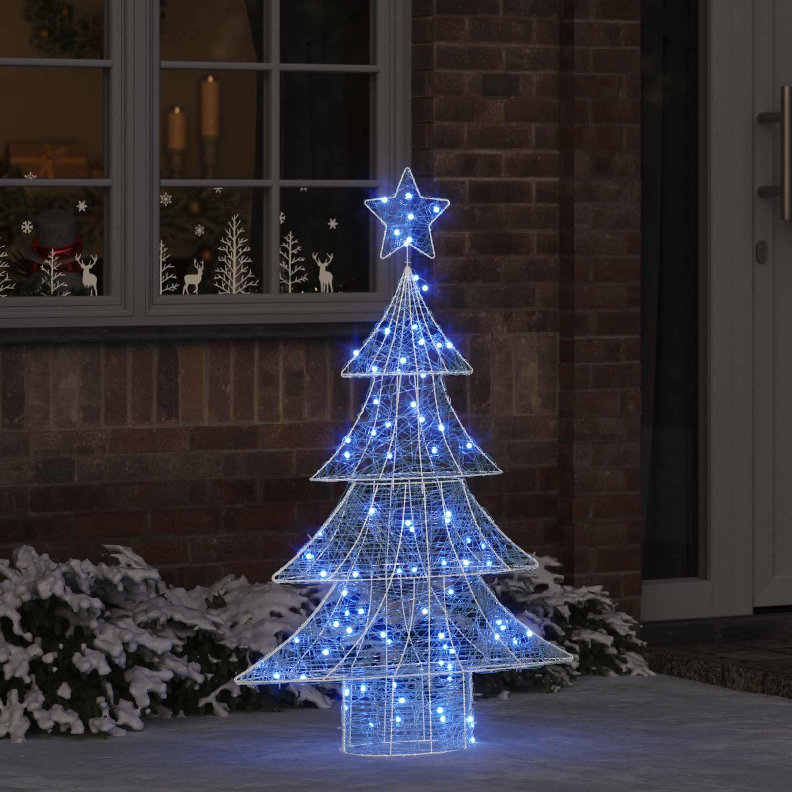 Weihnachtsbaum mit 100 LEDs Warmweiß 120 cm Acryl