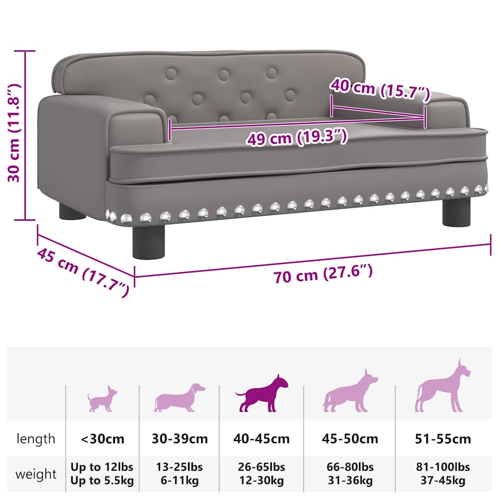 Hundebett Rosa 90x53x30 cm Samt