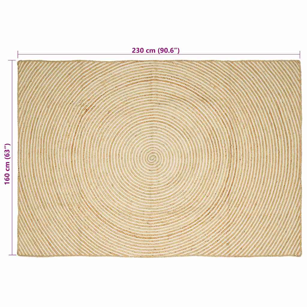 Bereichsteppiche Weiß 60 x 110 cm Jute