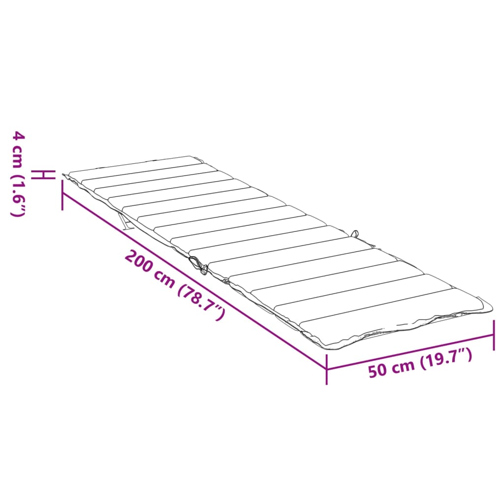 Liege-Kissen Blatt Blattmuster 200 x 70 x 3 cm Oxford-Stoff