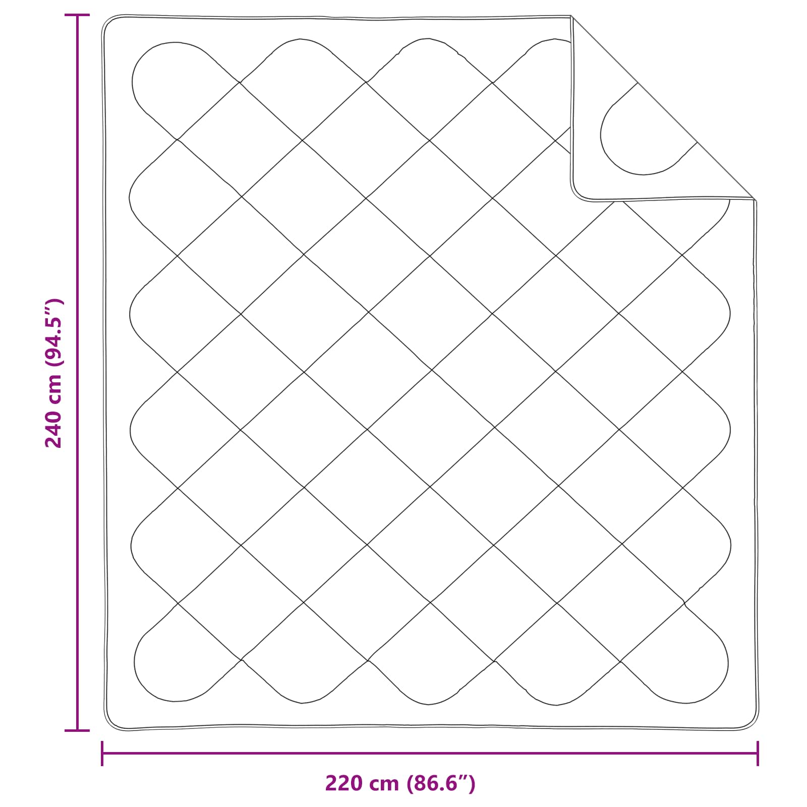 Bettdecke mit Kissen 3 pcs Weiß Mikrofaser