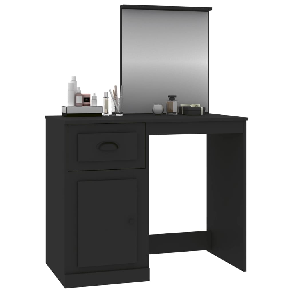 Schminktisch mit Spiegel Weiß 90x50x132,5 cm Holzwerkstoff