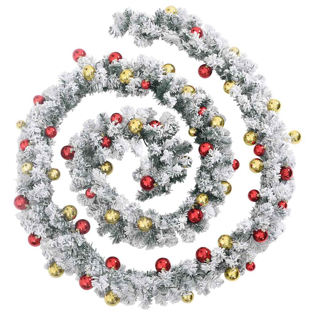 Weihnachtsgirlande mit Schnee Grün 5 m PVC