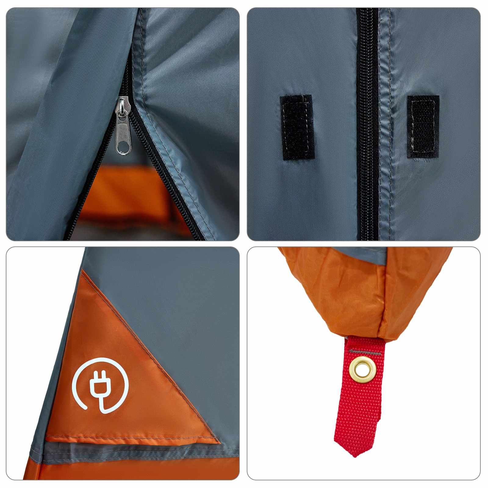 Camping-Zelt-Set mit Dach 2 pcs Blau Taffeta und Stoff
