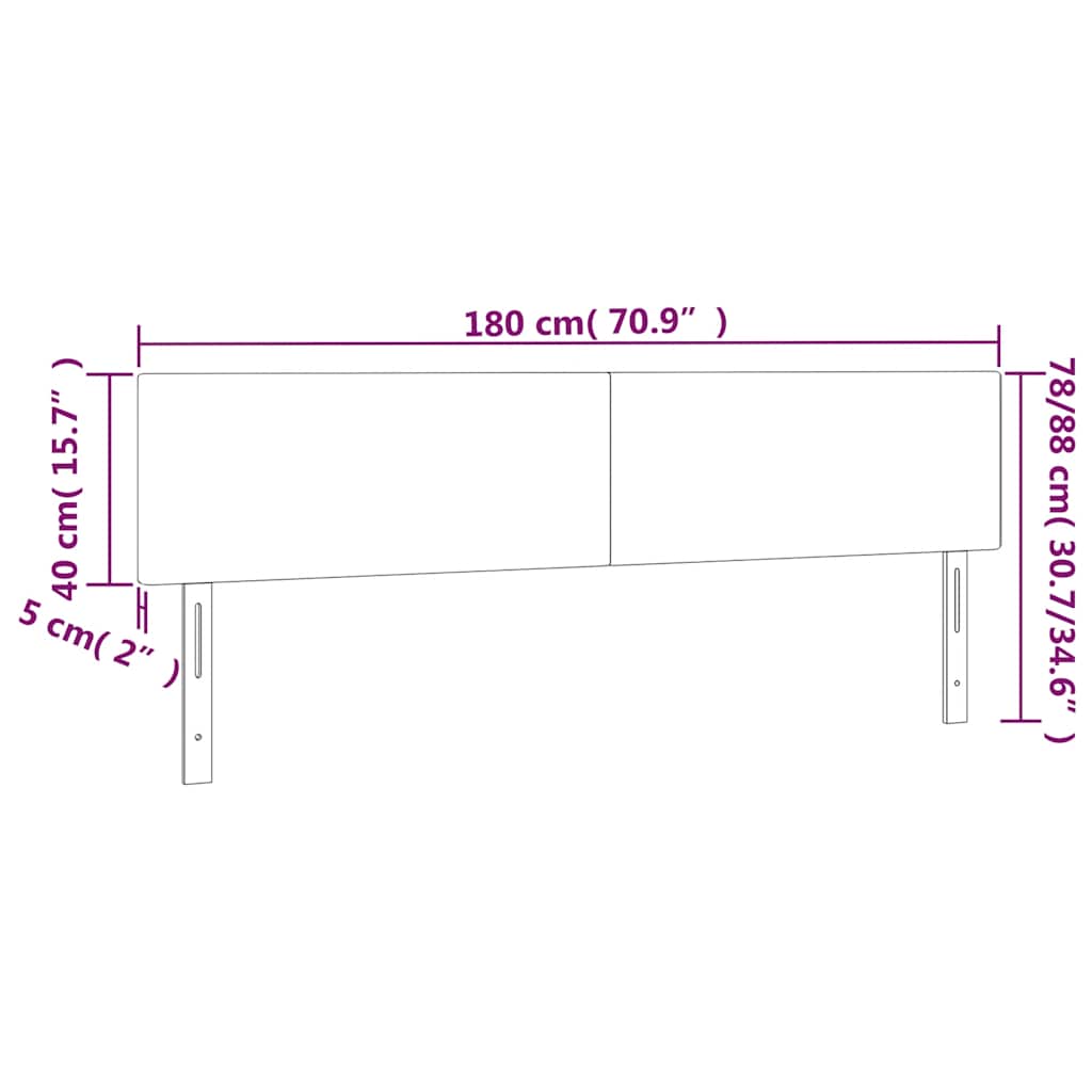 Kopfteil Hellgrau 80x5x118/128 cm Samt