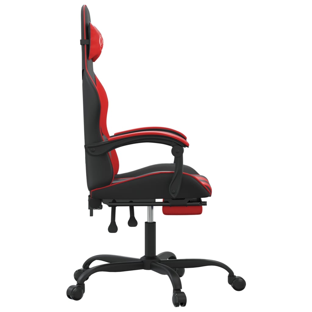 Gaming-Stuhl Drehbar Schwarz und Rot Kunstleder