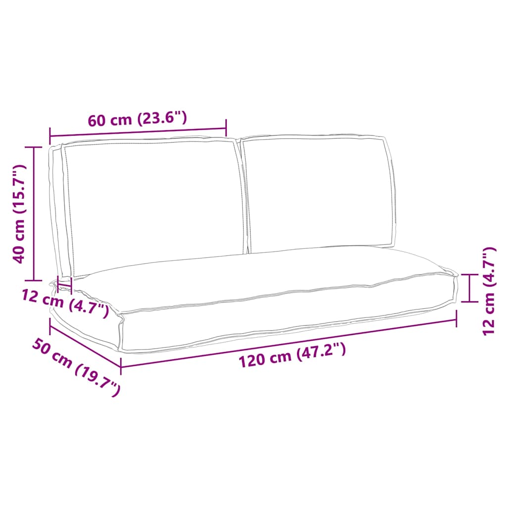 Kissenset 3 pcs Anthrazit Oxford-Stoff