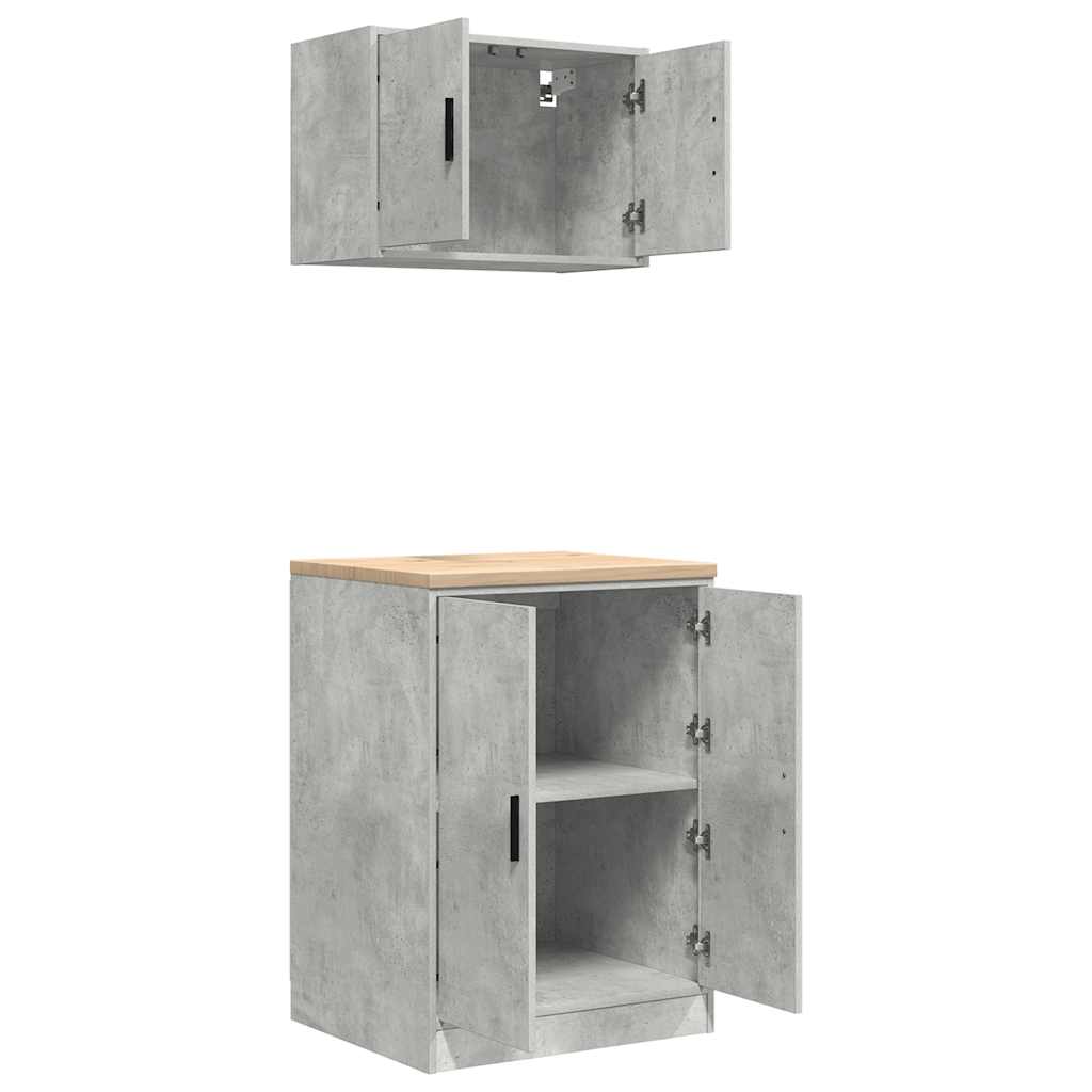 Garagenschränke 2 Stk. Schwarz Holzwerkstoff