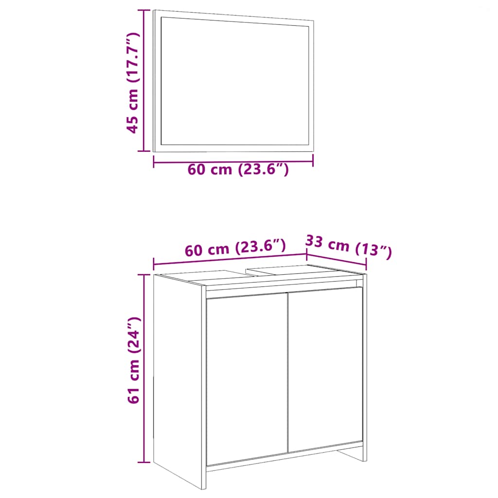 Badmöbel-Set Weiß Holzwerkstoff