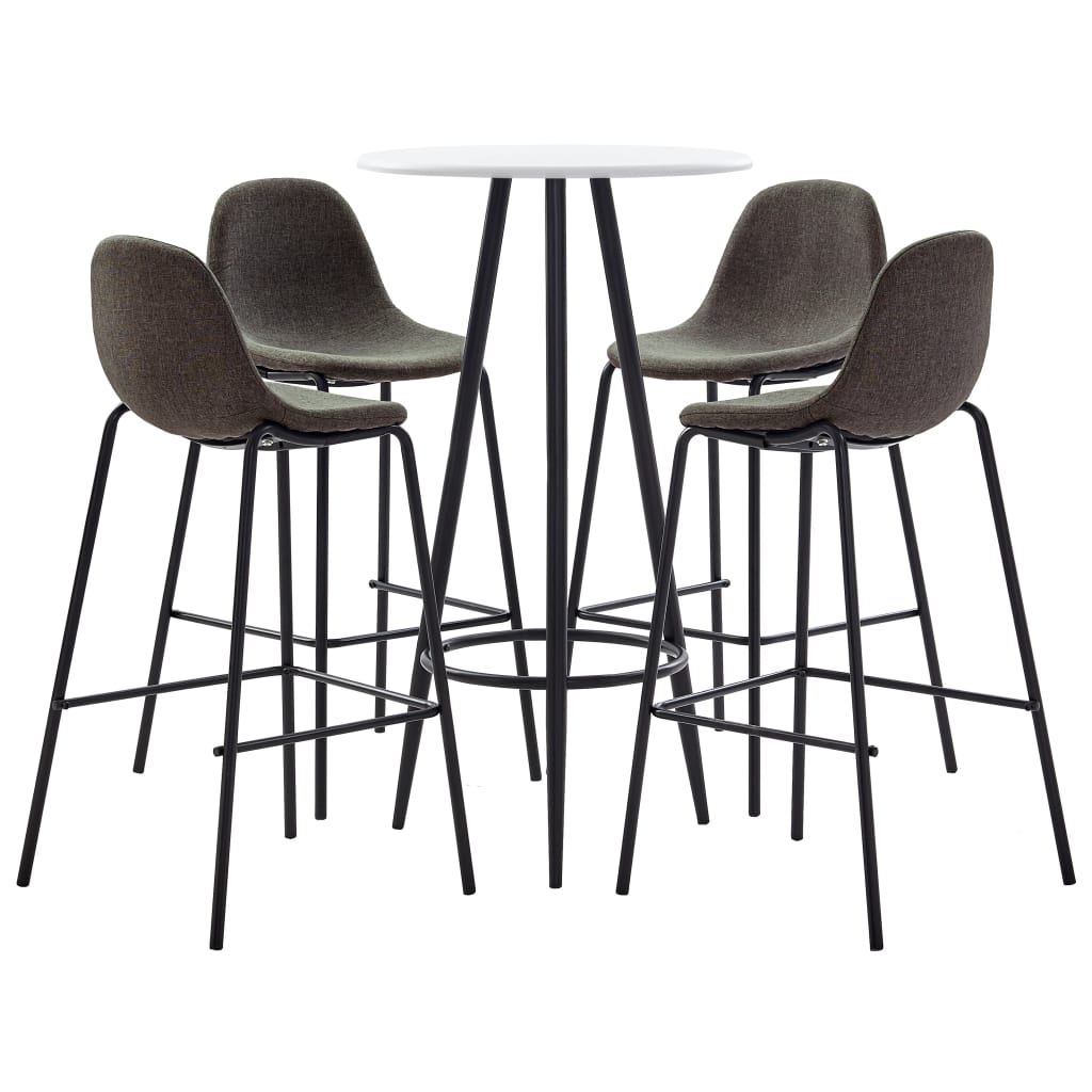 3-tlg. Bar-Set Stoff Dunkelgrau