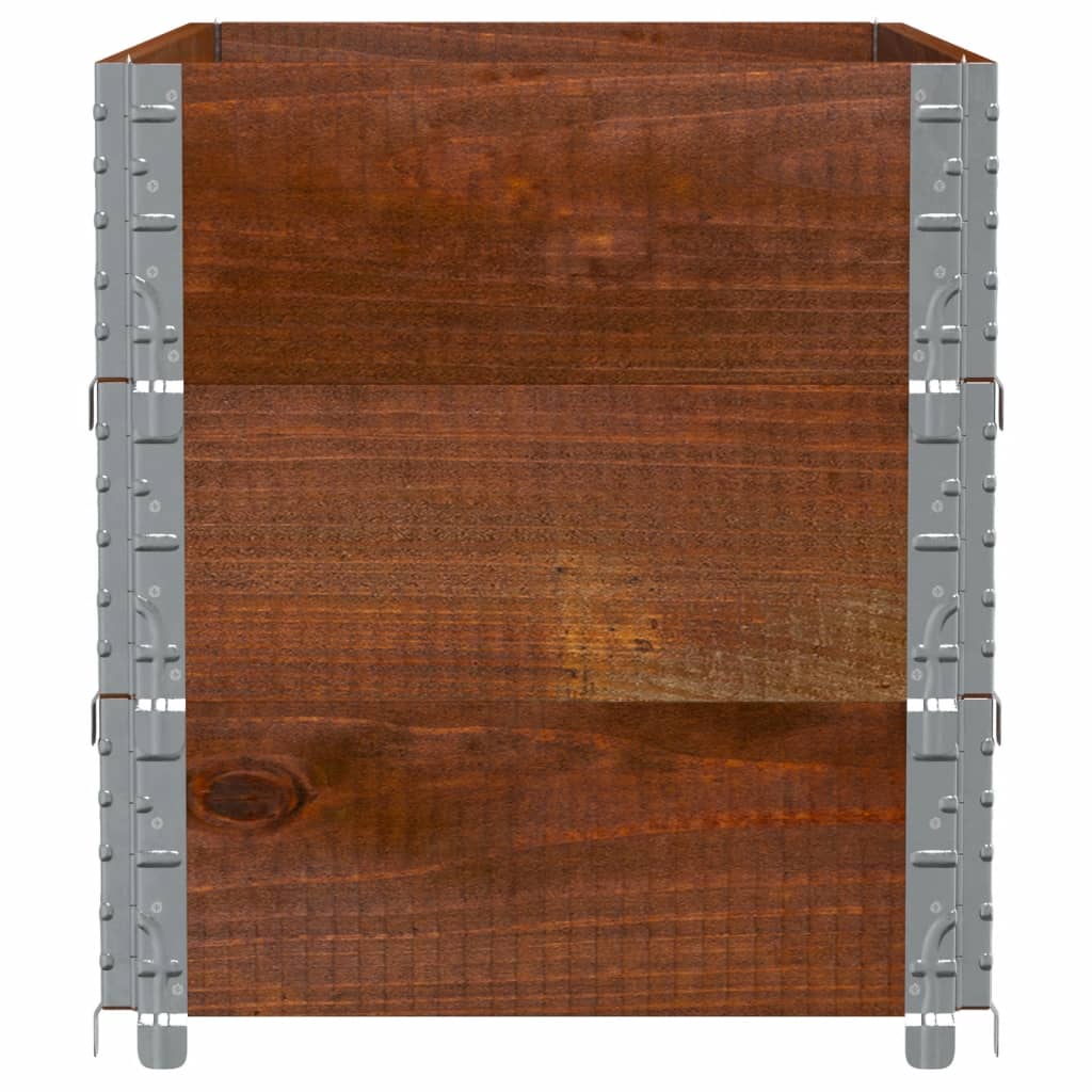 Paletten-Aufsatzrahmen Schwarz 80x60 cm Massivholz Kiefer