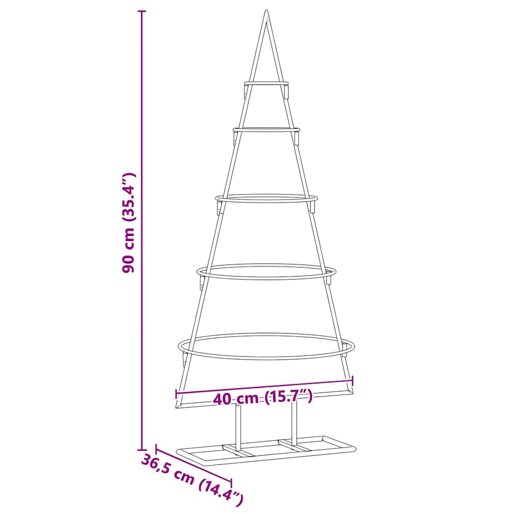 Metall-Weihnachtsbaum Deko Schwarz 60 cm