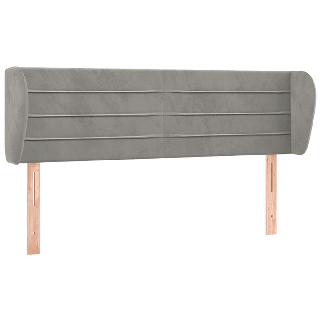 Kopfteil mit Ohren Dunkelblau 203x23x118/128 cm Samt