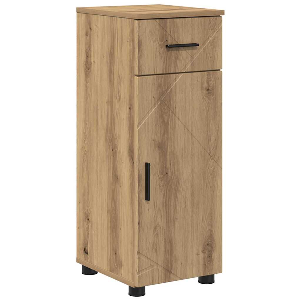 Badezimmermöbel-Set mit Tür 5 pcs Weiß Holzwerkstoff & Metall