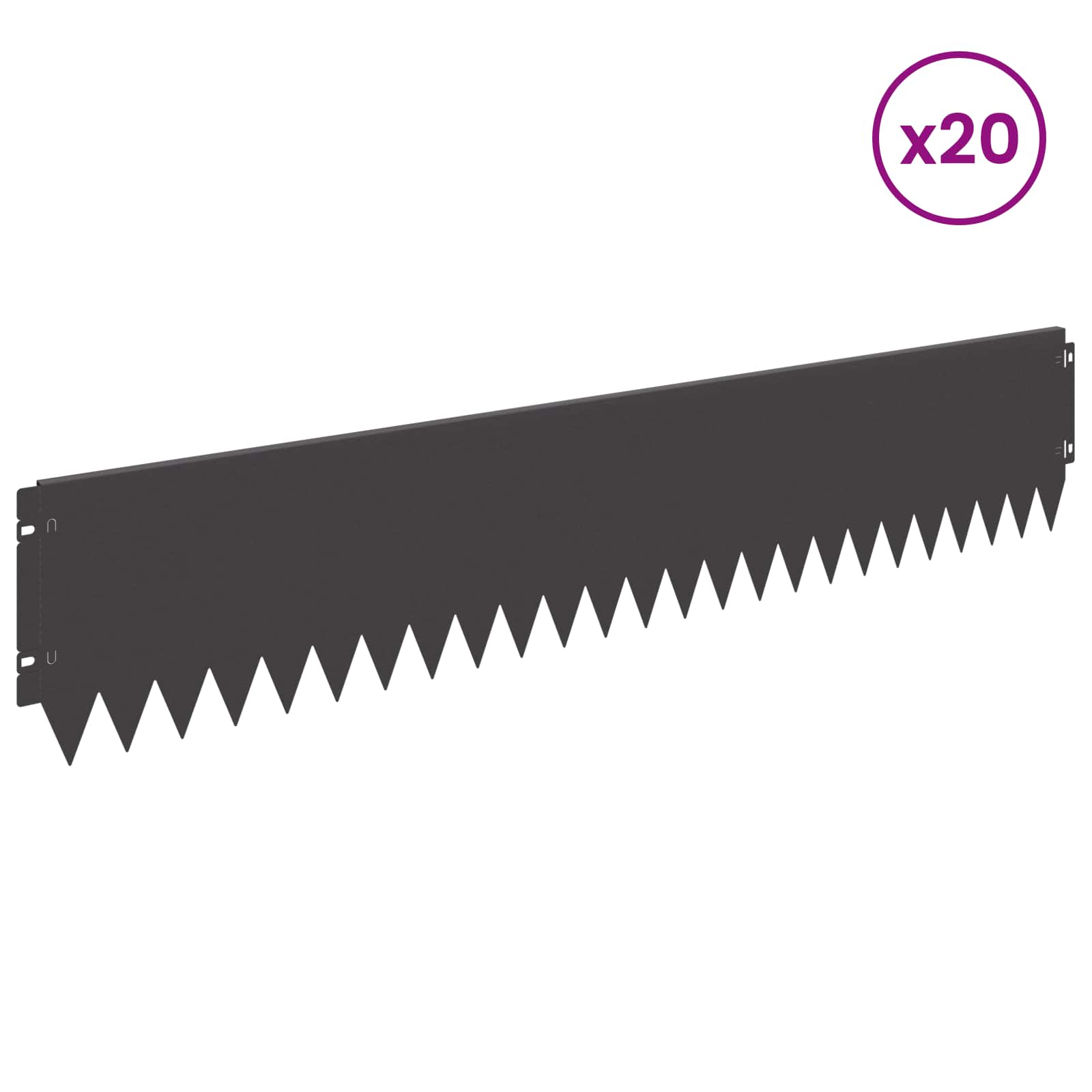 Raseneinfassung 10 pcs 103 x 10 cm Stahl Schwarz