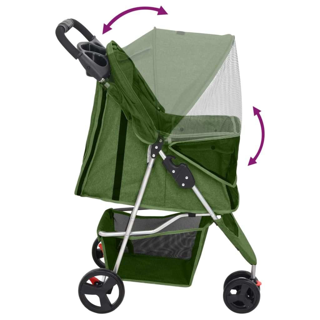 Hundewagen Faltbar Schwarz 80x46x98 cm Oxford-Gewebe