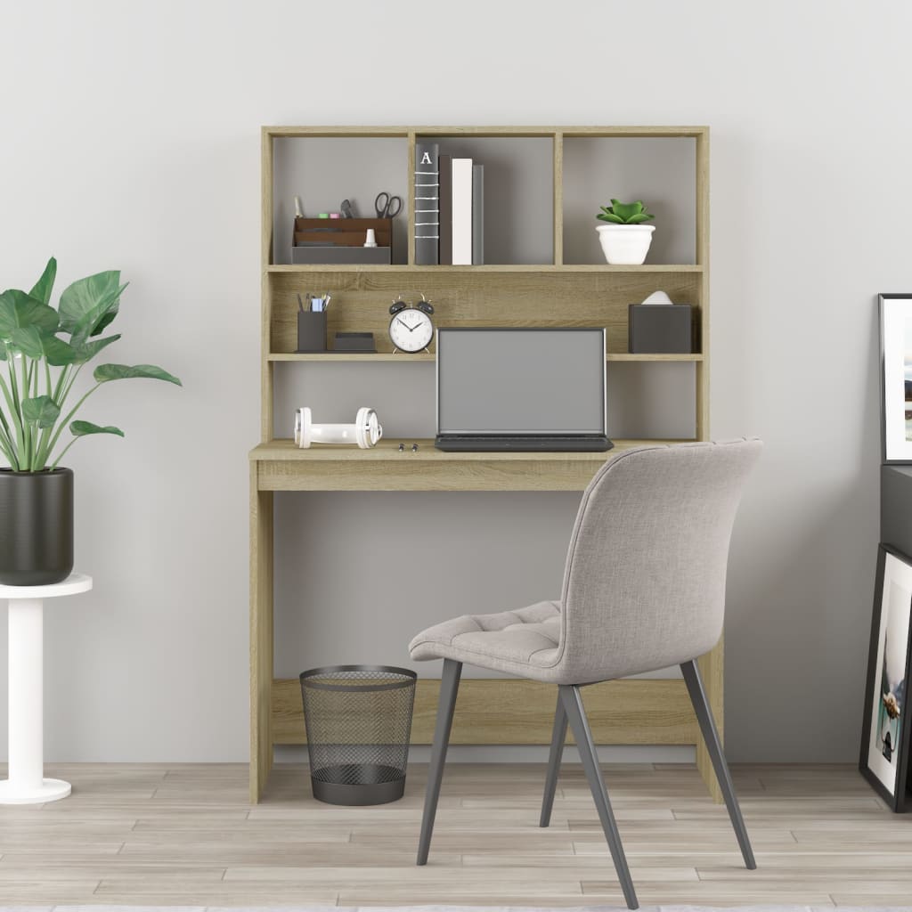 Schreibtisch mit Regal Weiß 102x45x148 cm Holzwerkstoff