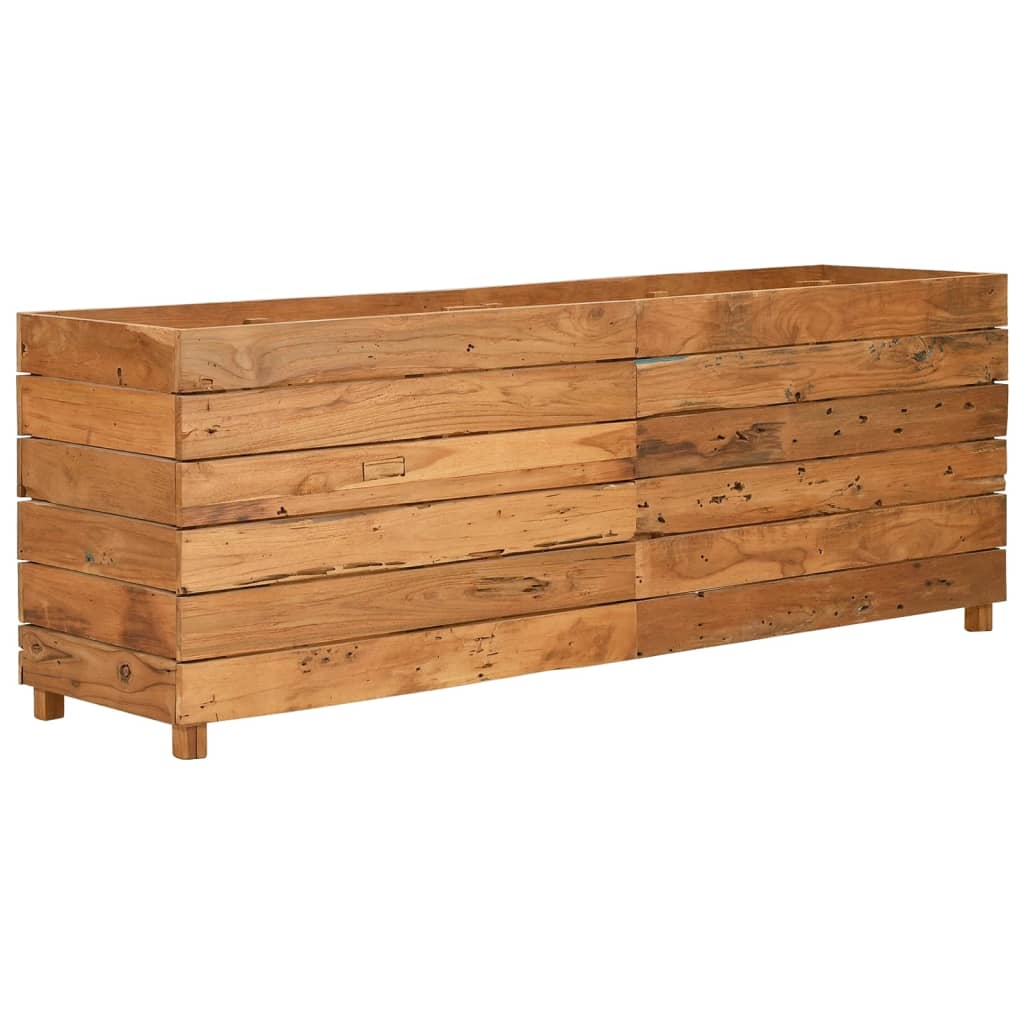 Hochbeet 100x40x72 cm Teak Altholz und Stahl
