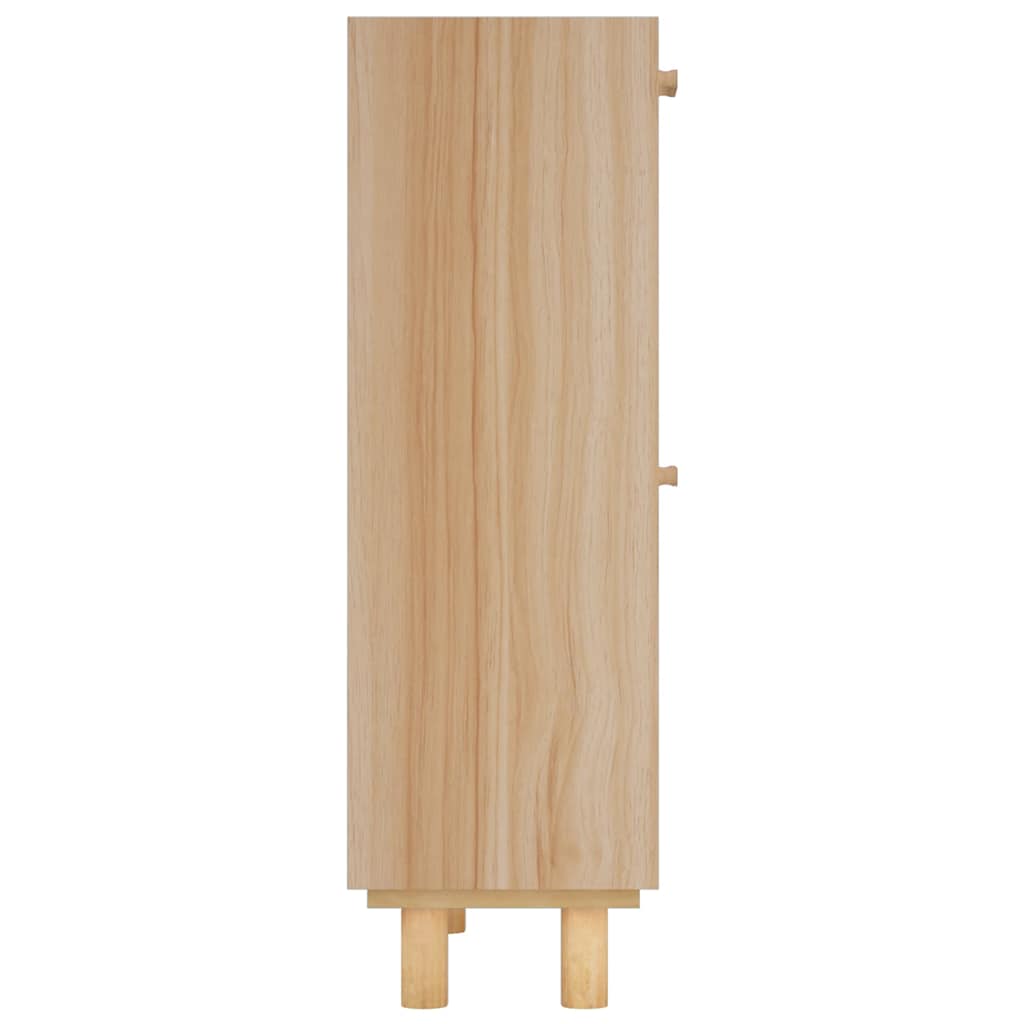 Schuhschrank Weiß 52x25x80 cm Holzwerkstoff & Rattan Natur