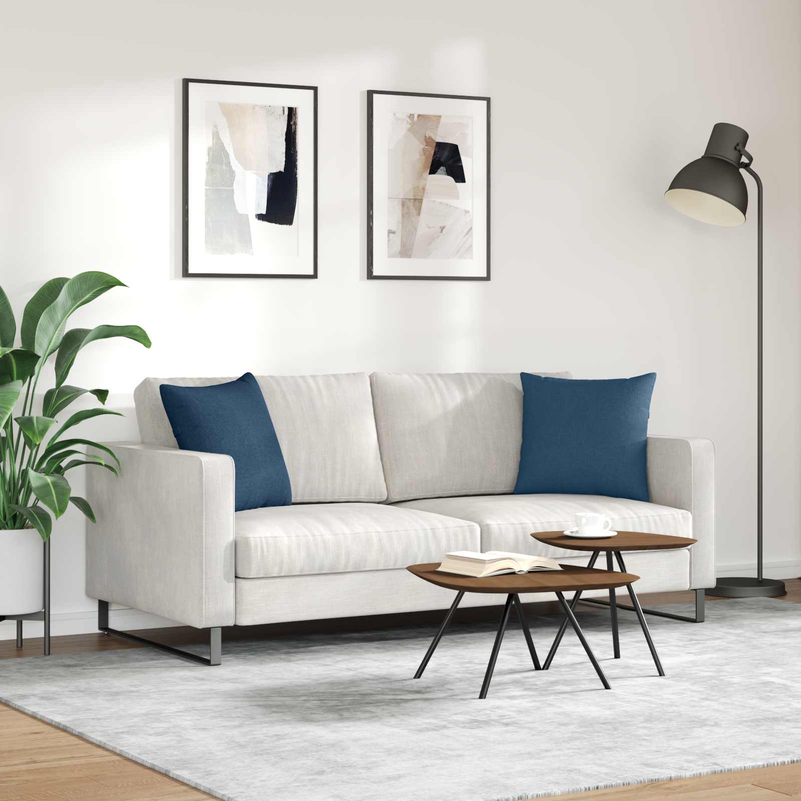 Sofakissen 2 pcs Hellgrau 50 x 30 cm Stoff