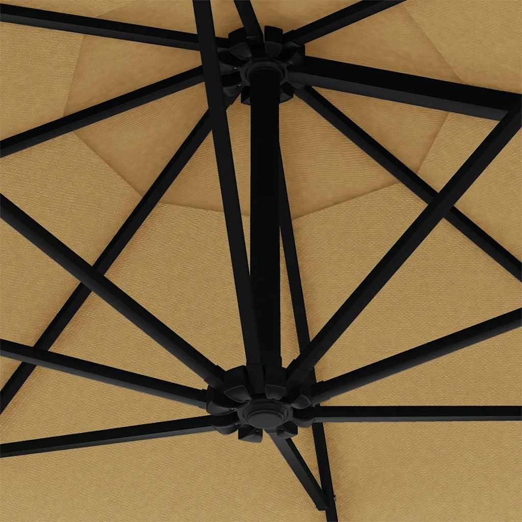 Sonnenschirm zur Wandmontage mit LEDs 300 cm Grün
