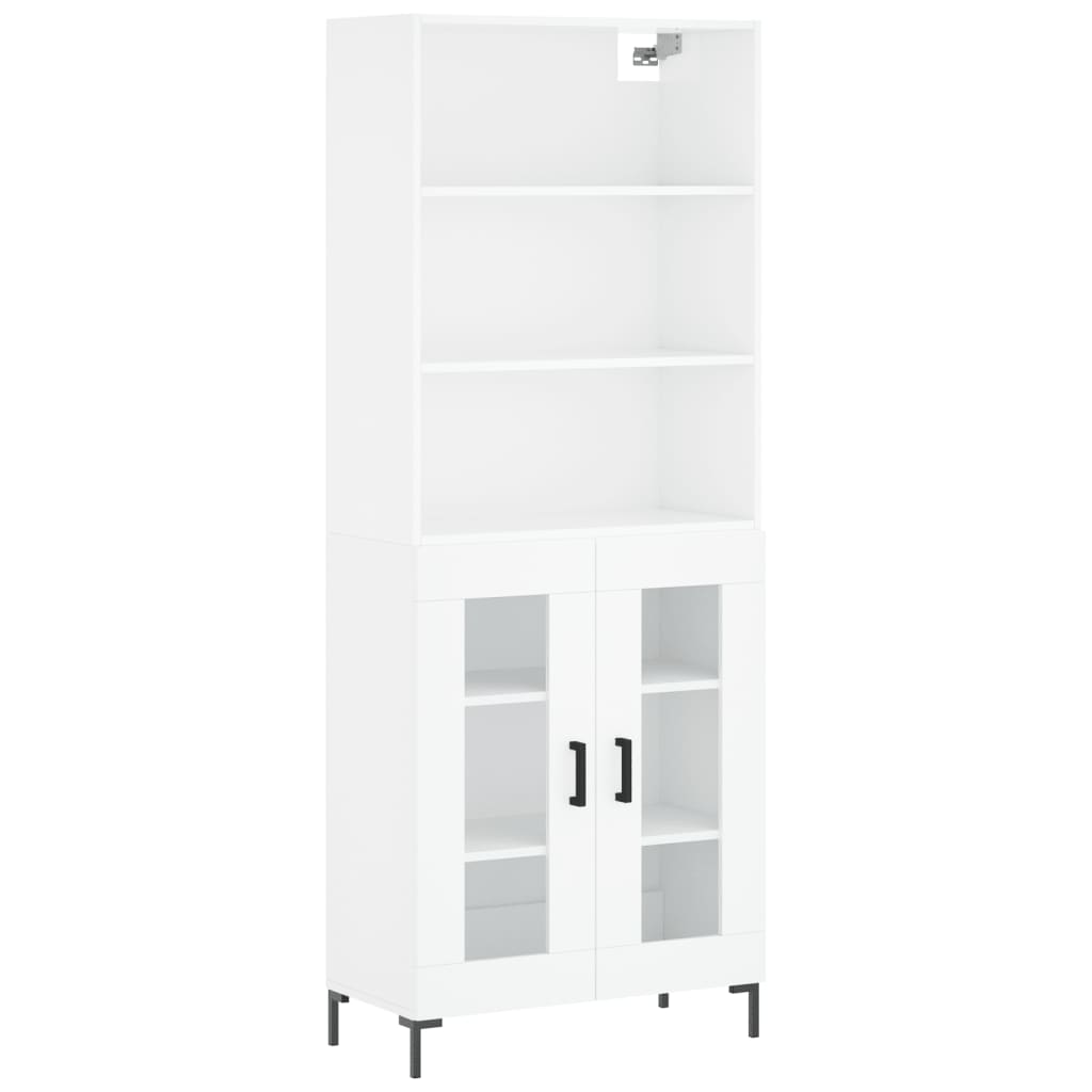 Highboard Hochglanz-Weiß 69,5x34x180 cm Holzwerkstoff