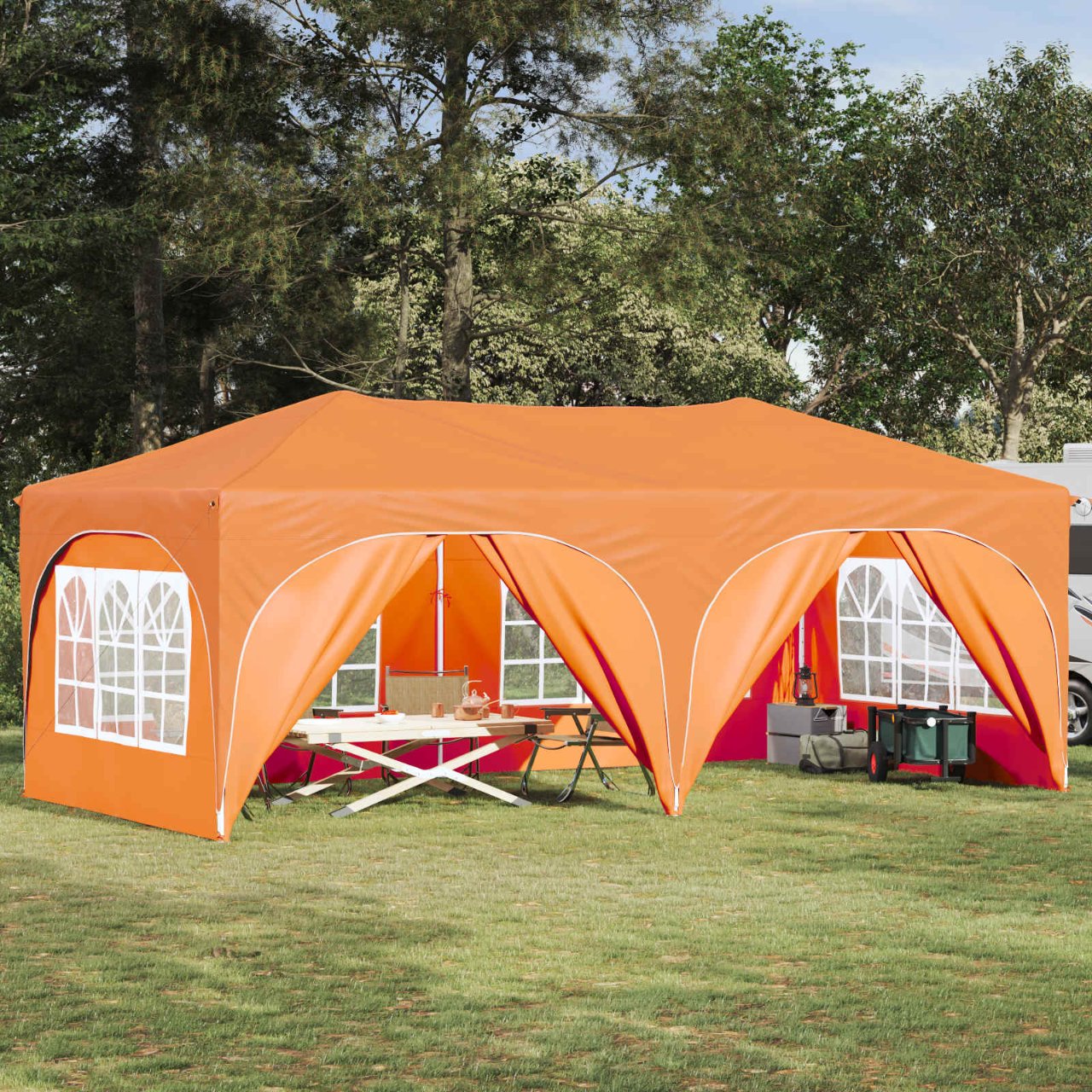 Pop-up Partyzelt 575 x 288 x 245 cm Creme Oxford-Stoff