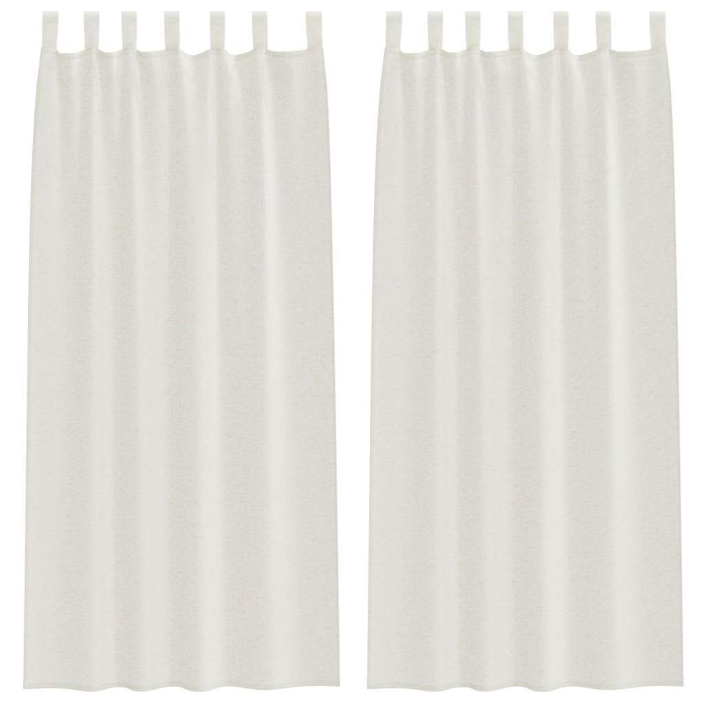 Voile-Vorhang mit Vorhängen 2 pcs Weiß 140 x 140 cm Polyester