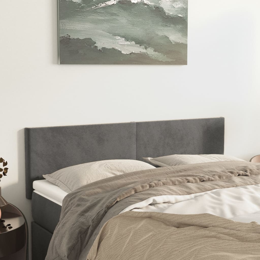 Kopfteil Hellgrau 80x5x118/128 cm Samt