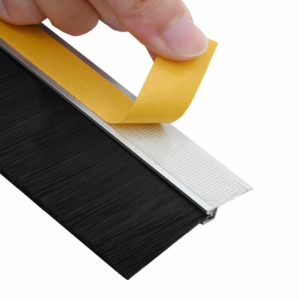 Selbstklebende Türbürstendichtungen 2 pcs Braun 100 cm