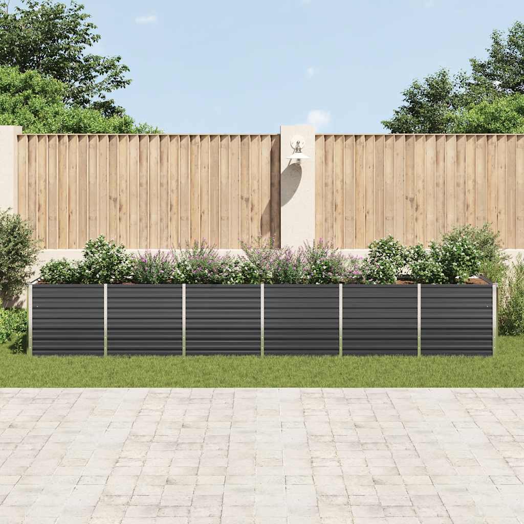 Hochbeet Anthrazit 160 x 80 x 77 cm Verzinkter Stahl