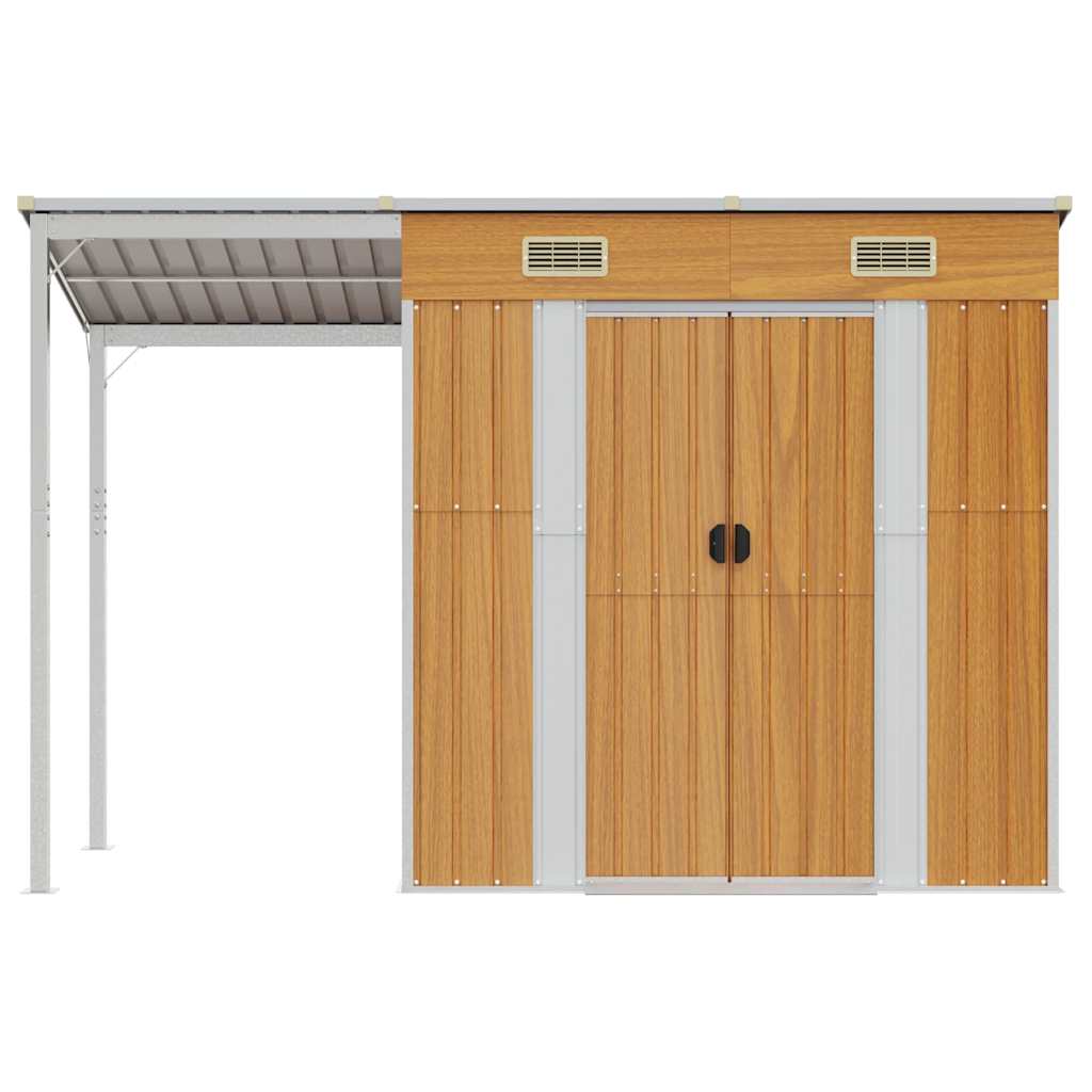 Gartenhaus mit Schleppdach Grün 277x107x181 cm Stahl