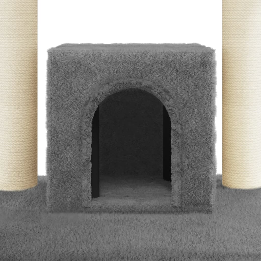 Kratzbaum mit Sisal-Kratzsäulen Creme 110 cm