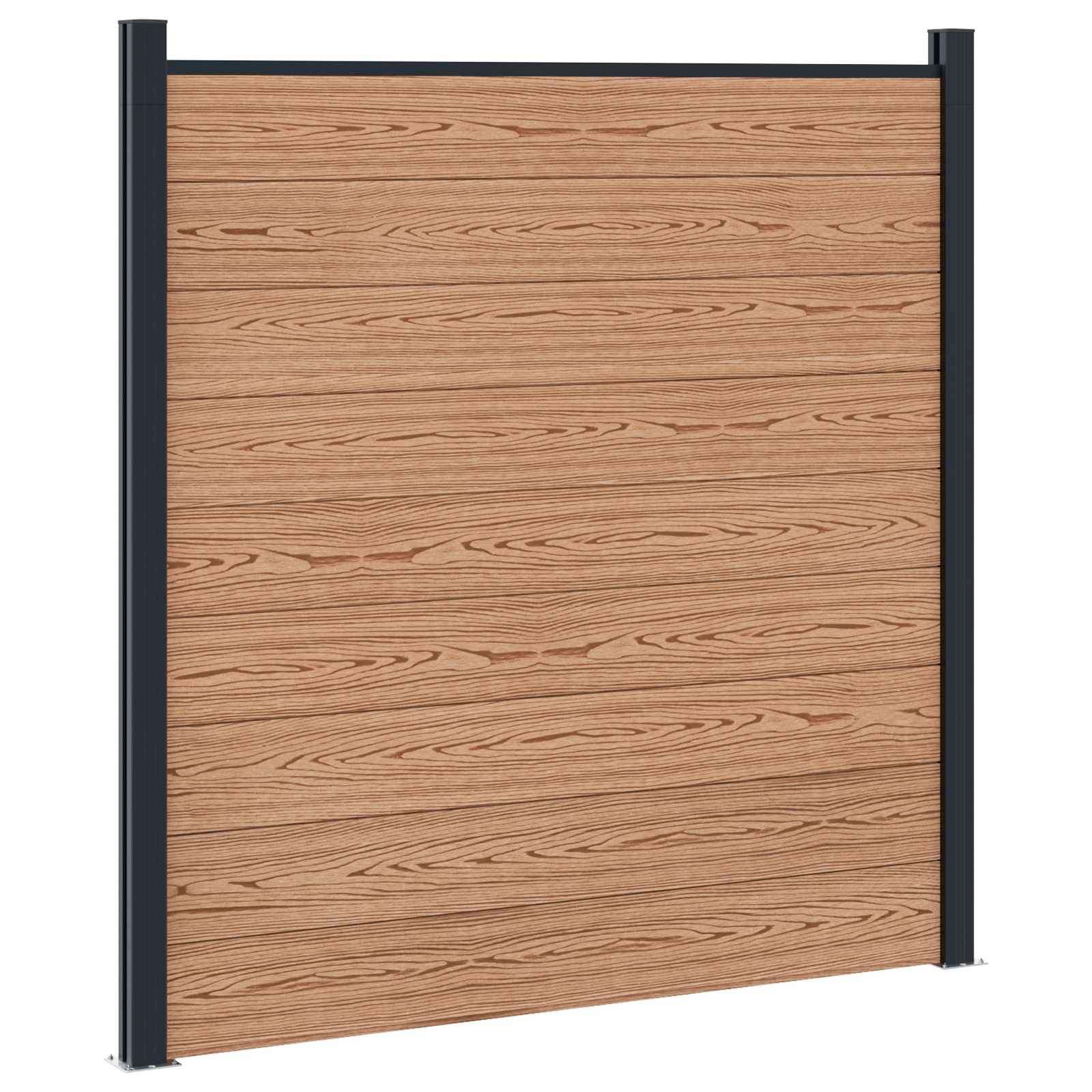 Zaunelement WPC 180x186 cm Schwarz